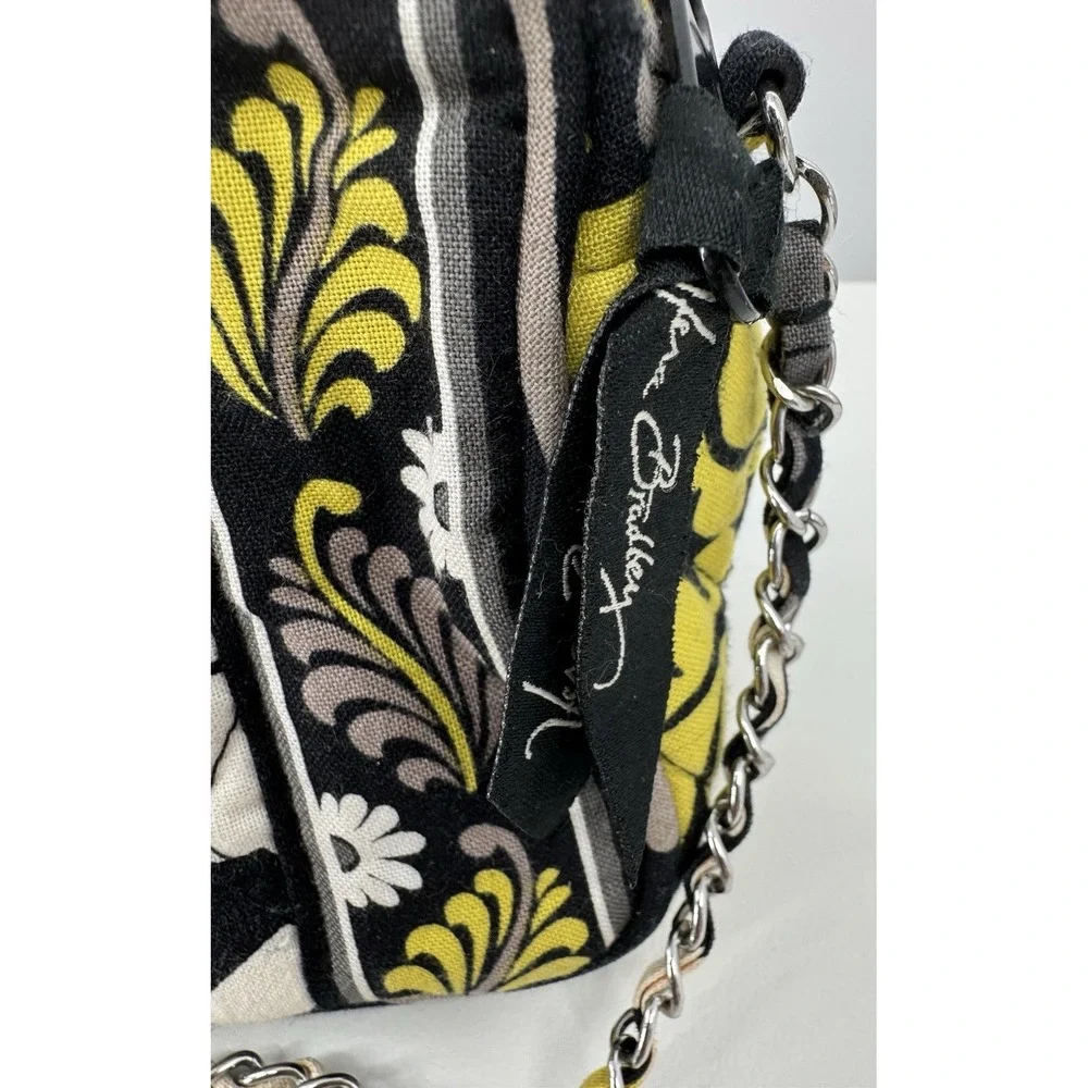 Vera Bradley Quilted Crossbody Purse Chain Strap Floral Cotton Shoulder Bag